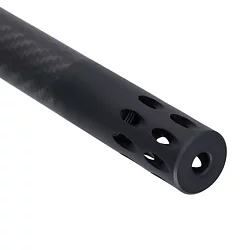 Lightweight Carbon Fiber Barrel with Black Ends and Black Stainless Forward Blow Comp