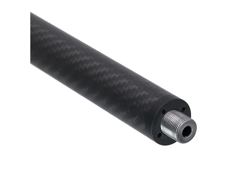 Lightweight Carbon Fiber Barrel with Black Ends and Black Aluminum Forward Blow Comp