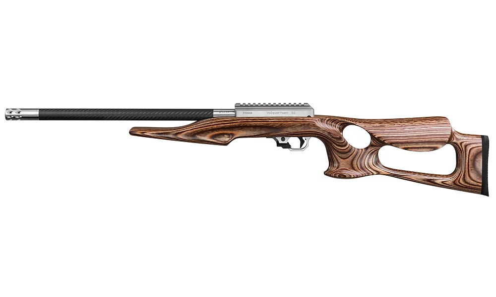 Lightweight, 22 LR with Brown Laminated Lightweight Thumbhole Stock, with RR