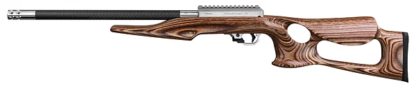 Lightweight, 17 HMR with Brown Laminated Lightweight Thumbhole Stock, with RR