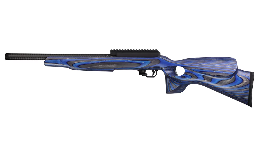 Summit Rifle, 17 Mach 2, Blue Laminated TH Silhouette Stock, with RR