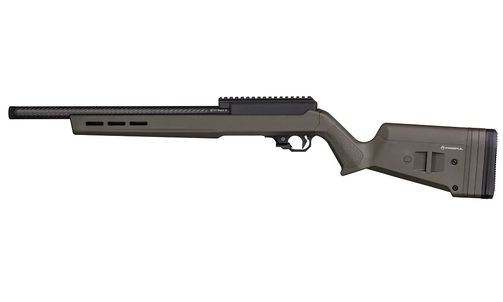 Summit Rifle, 17 Mach 2, OD Green Magpul Stock, with RR