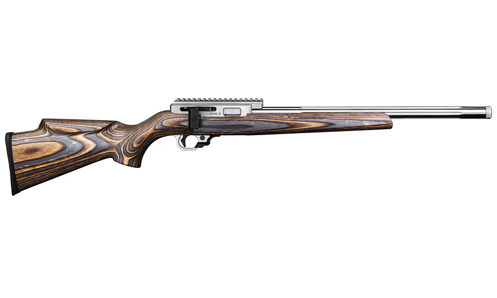 Summit Deluxe Rifle, 17 Mach 2, Brown/Gray Laminated Sporter Stock, with RR