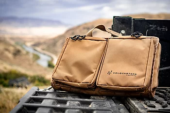 Pistol Range Bag in Coyote on truck